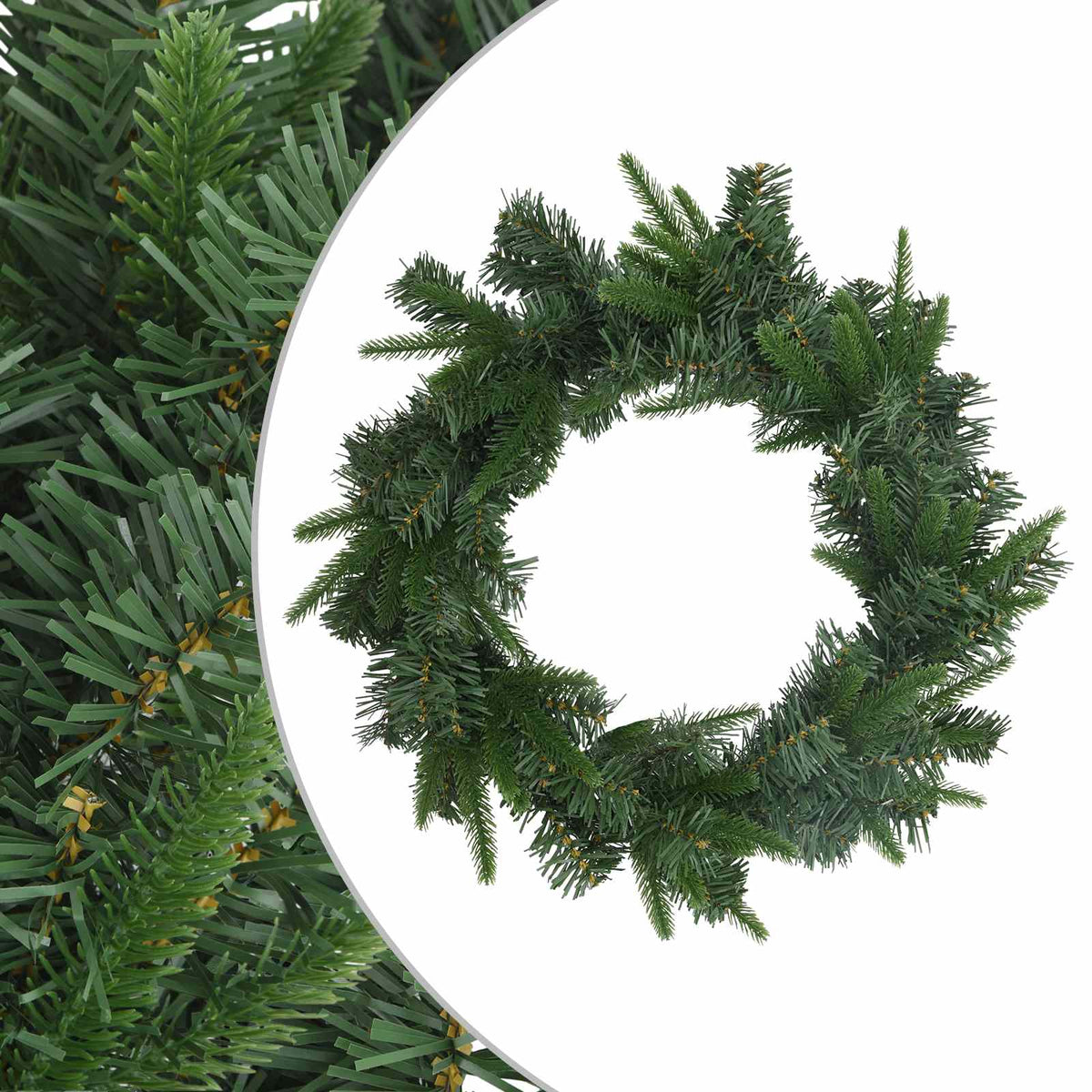 Christmas Wreath Green Dia. 30 cm PVC and PE