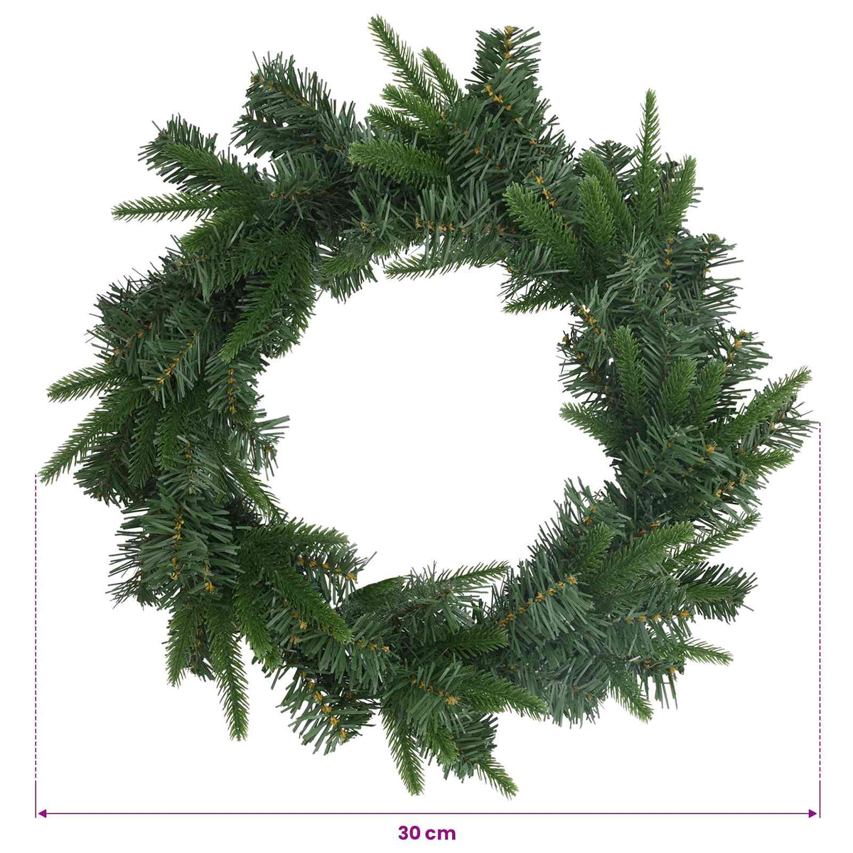 Christmas Wreath Green Dia. 30 cm PVC and PE