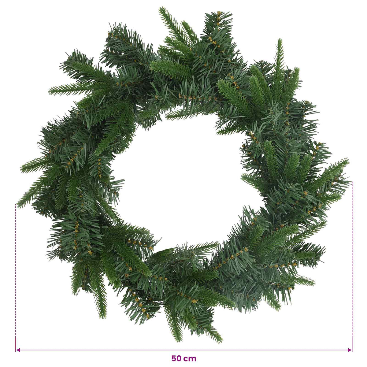 Christmas Wreath Green Dia. 50 cm PVC and PE