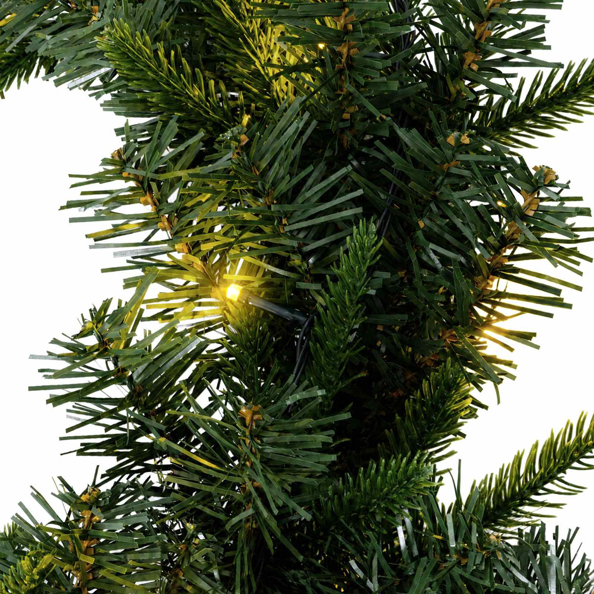 Christmas Wreath Green Dia. 30 cm PVC and PE 25 LEDs