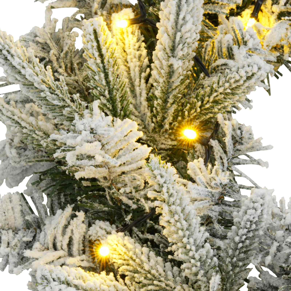 Christmas Wreath White Dia. 30 cm PVC and PE 25 LEDs