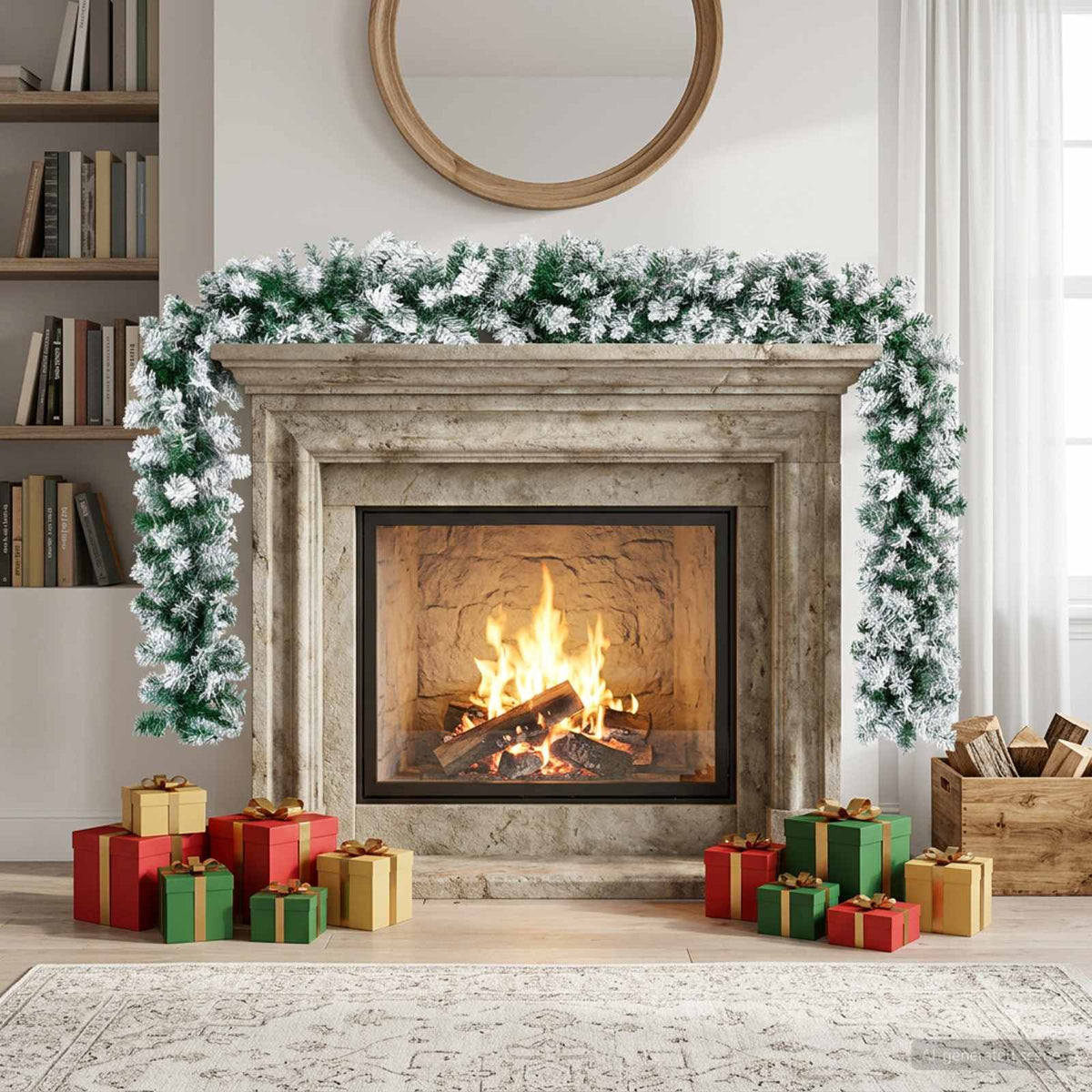 Christmas Garland White 270 cm PVC