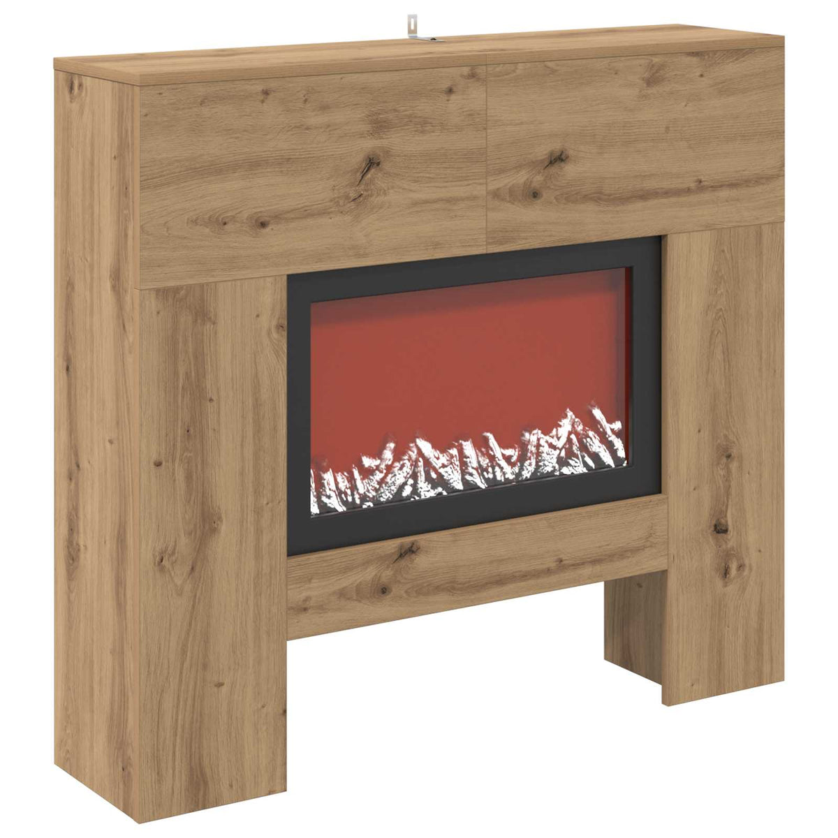 Electric Fireplace Artisan Oak 100 x 24.5 x 90 cm