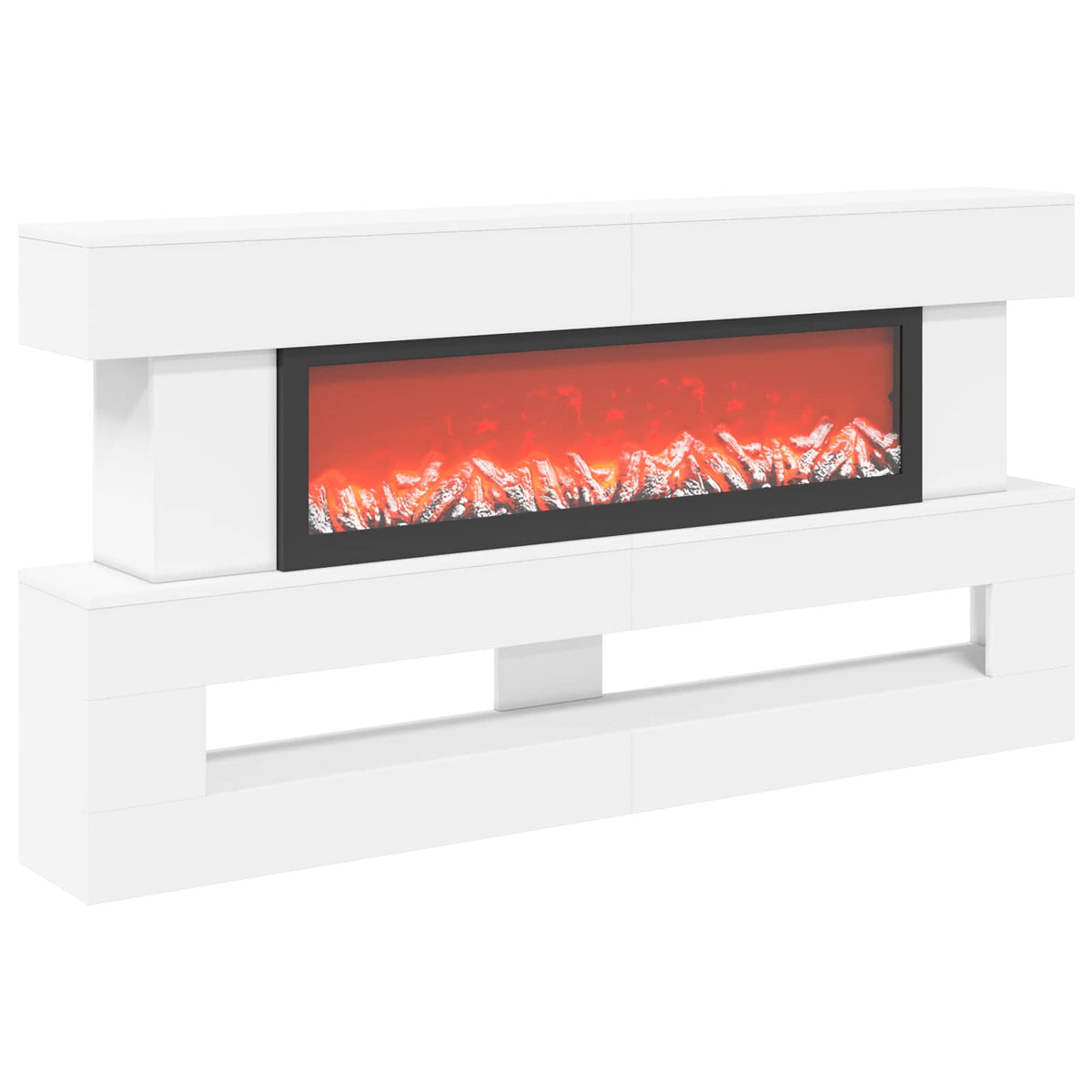 Electric Fireplace White 150 x 21 x 77 cm Engineered wood