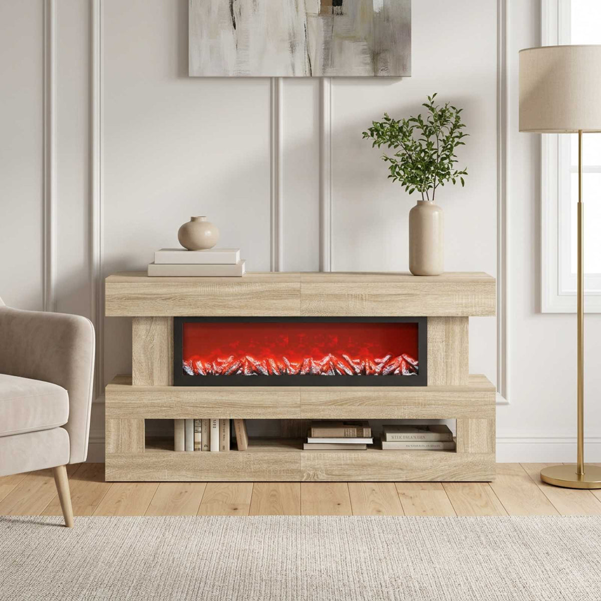 Electric Fireplace Sonoma 150 x 21 x 77 cm Engineered wood