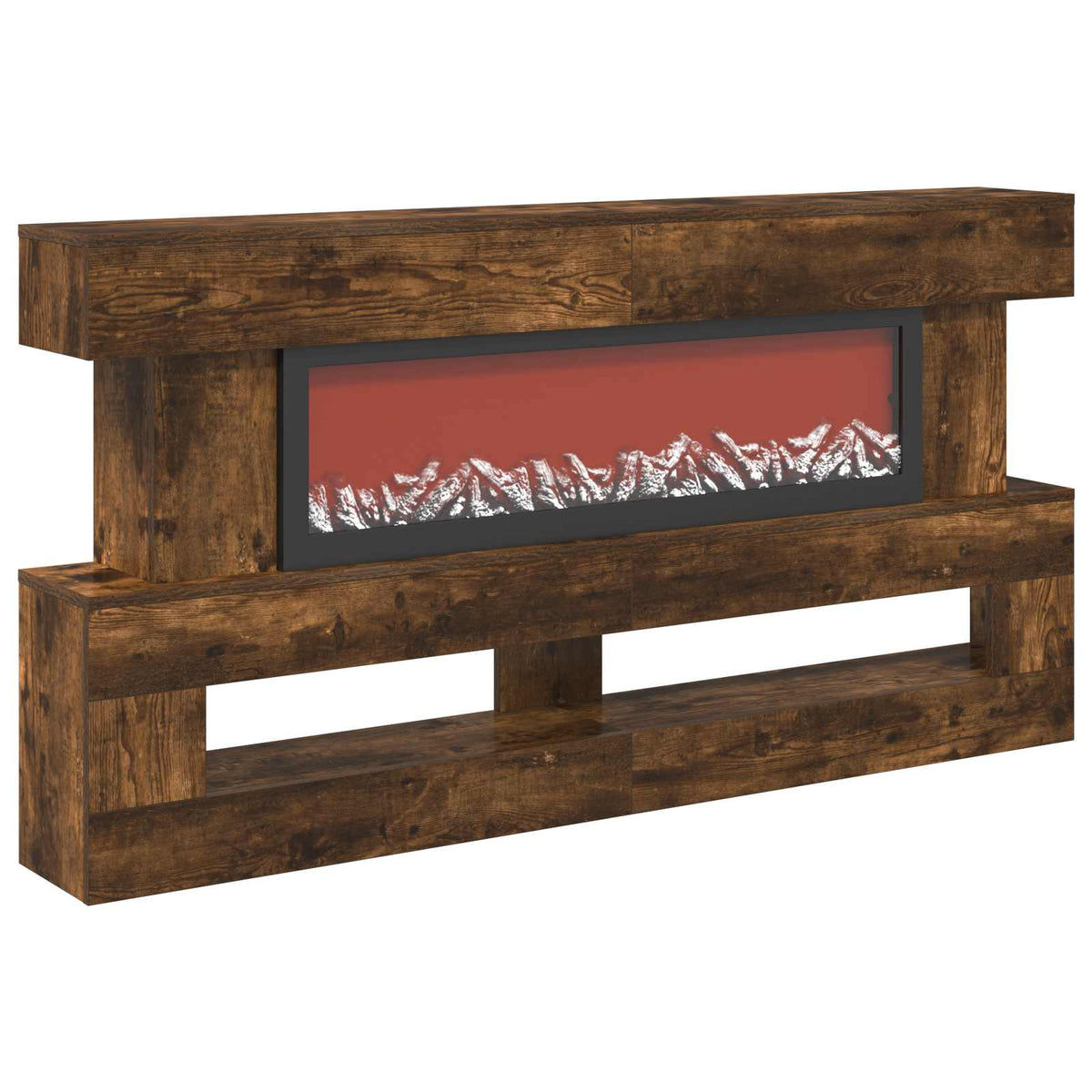 Electric Fireplace Smoked Oak 150 x 21 x 77 cm Engineered wood