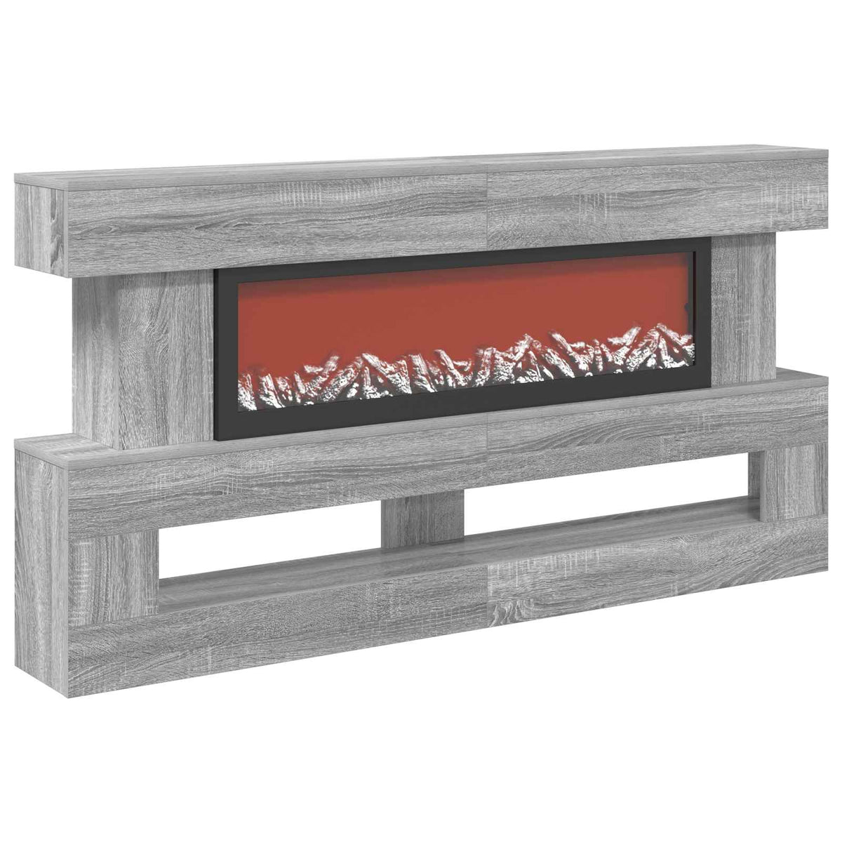 Electric Fireplace Grey Sonoma 150 x 21 x 77 cm Engineered wood