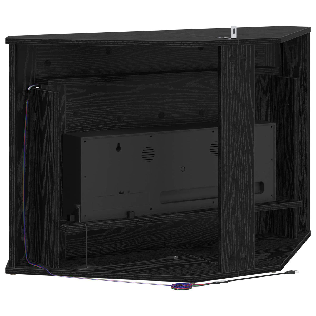 Fireplace with LED Strip Black Oak 95 x 42.5 x 60 cm