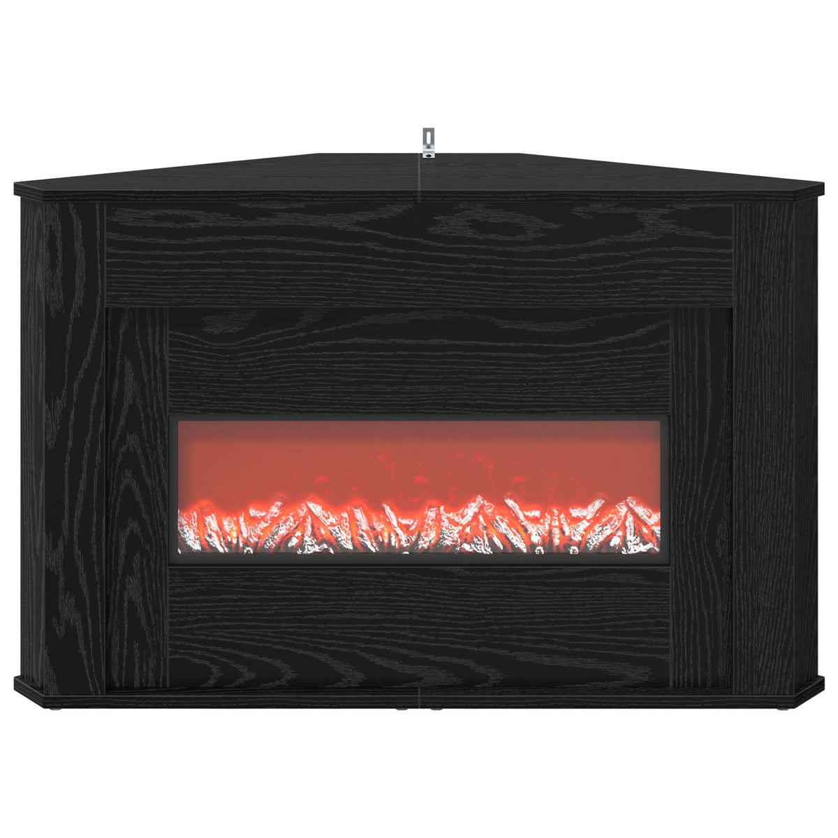 Fireplace with LED Strip Black Oak 95 x 42.5 x 60 cm