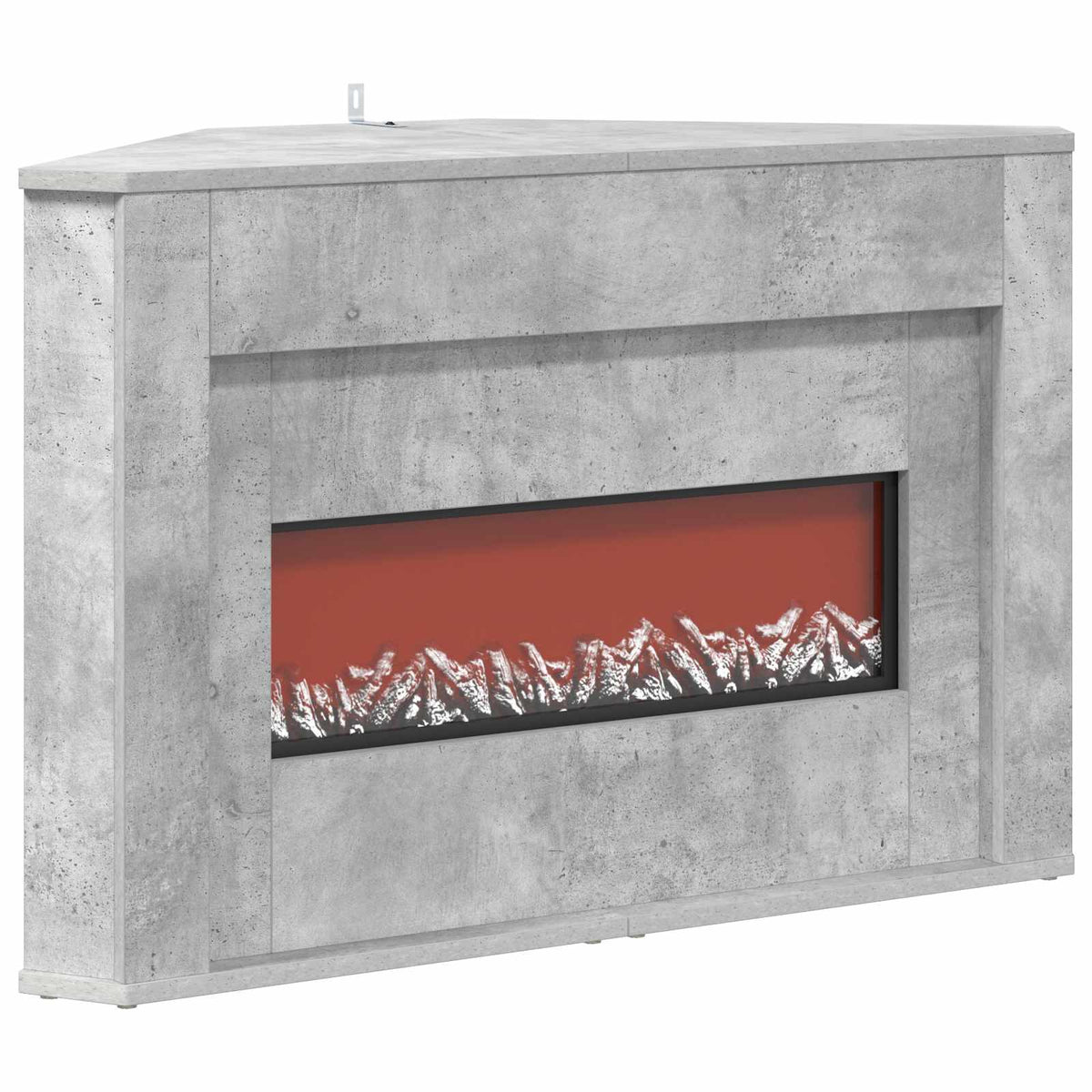 Fireplace with LED Strip Concrete 95 x 42.5 x 60 cm