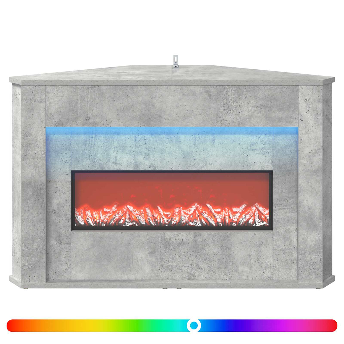 Fireplace with LED Strip Concrete 95 x 42.5 x 60 cm