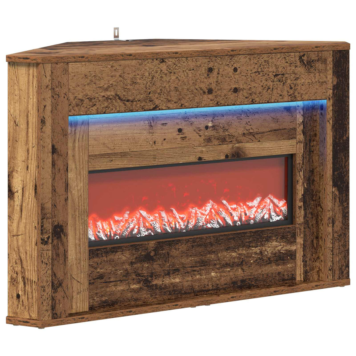 Fireplace with LED Strip Old Wood 95 x 42.5 x 60 cm