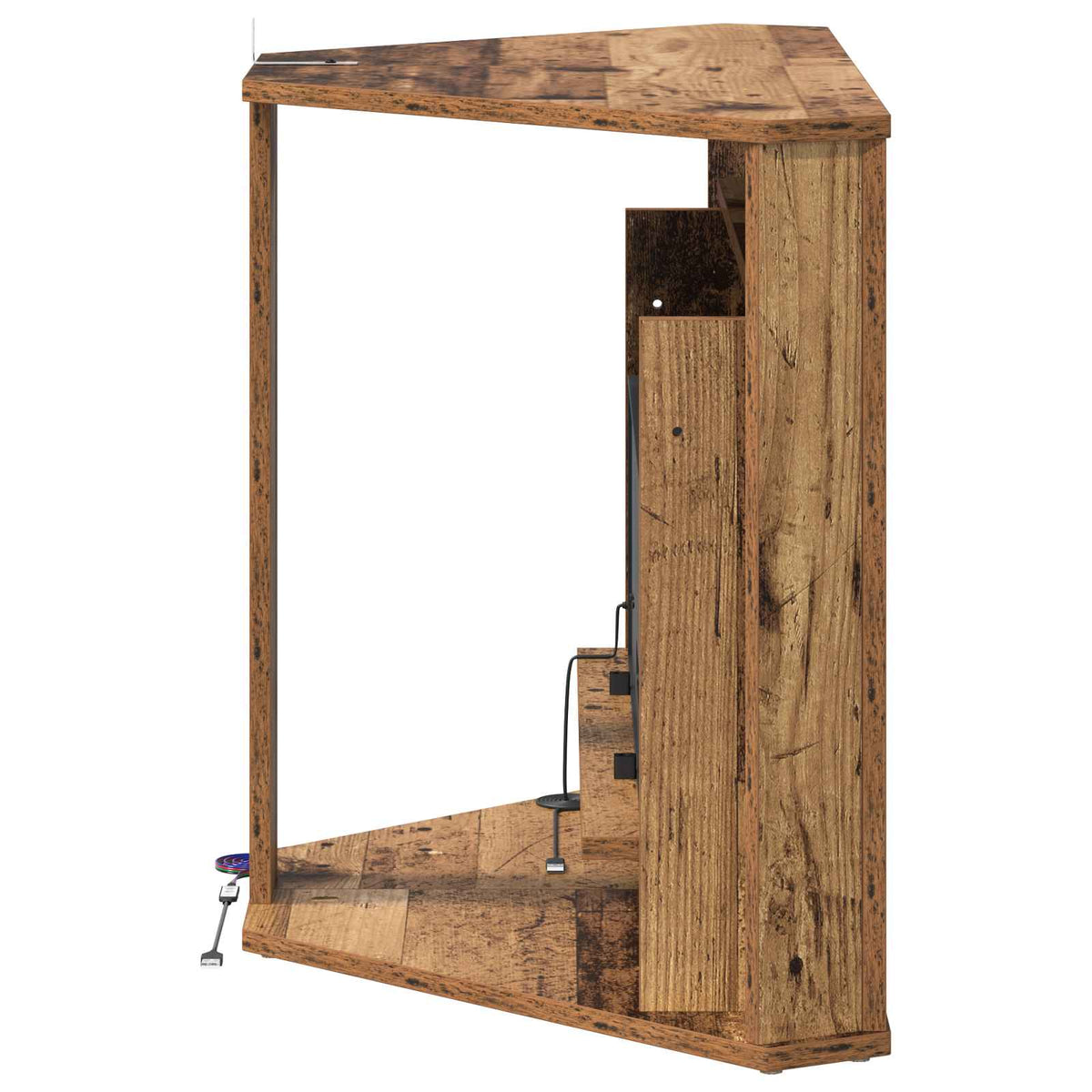 Fireplace with LED Strip Old Wood 95 x 42.5 x 60 cm
