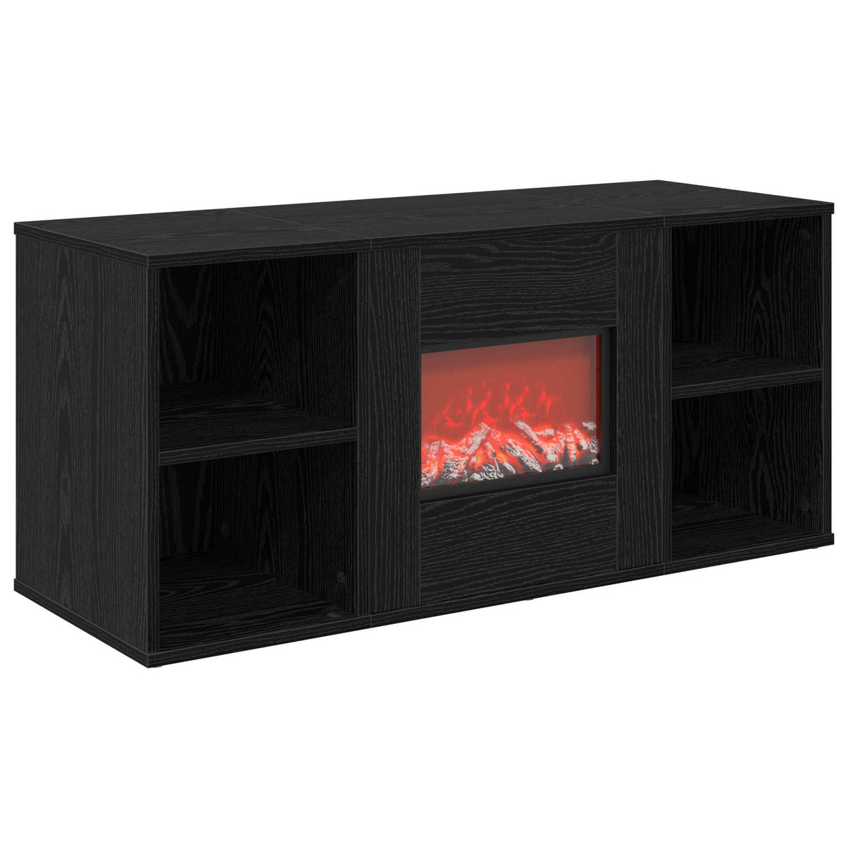 Electric Fireplace Black Oak 100 x 37 x 45.5 cm Engineered wood