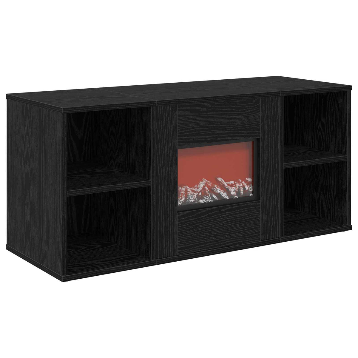 Electric Fireplace Black Oak 100 x 37 x 45.5 cm Engineered wood