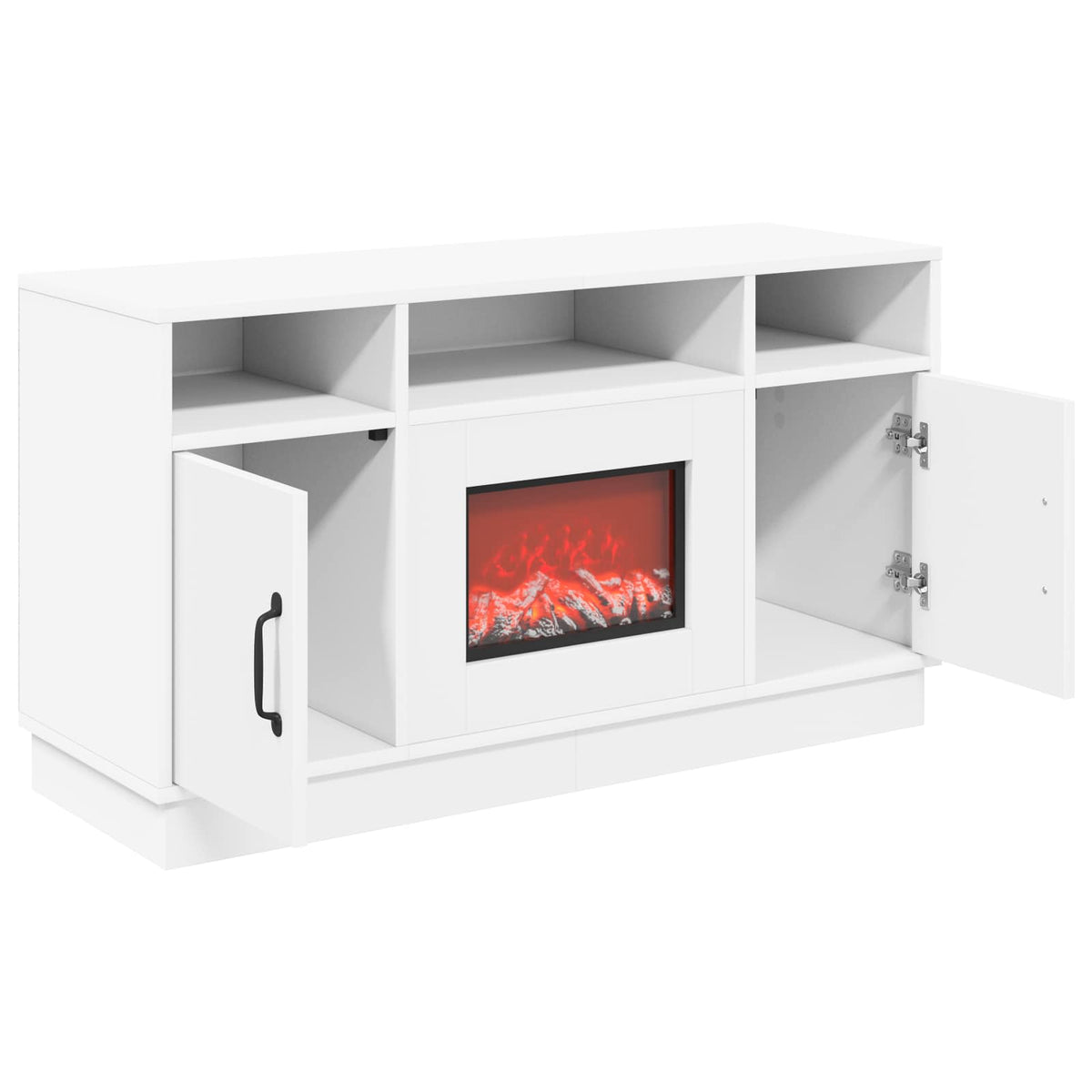 Electric Fireplace White 100 x 33 x 55 cm Engineered wood
