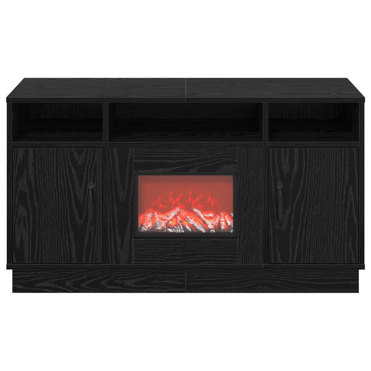 Electric Fireplace Black Oak 100 x 33 x 55 cm Engineered wood