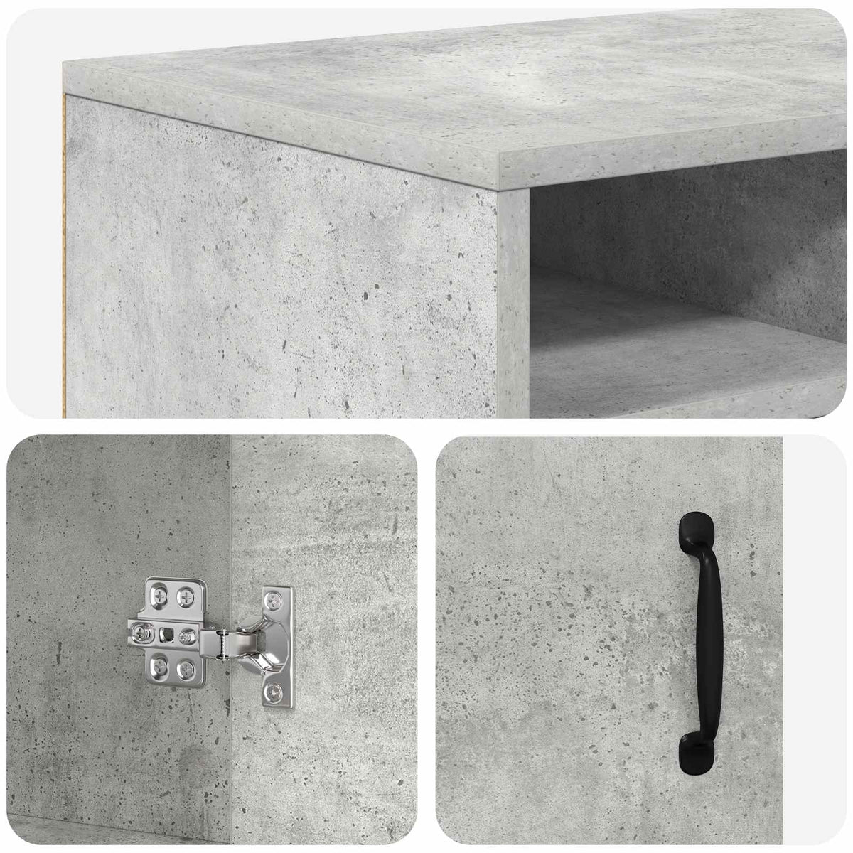 Electric Fireplace Concrete 100 x 33 x 55 cm Engineered wood