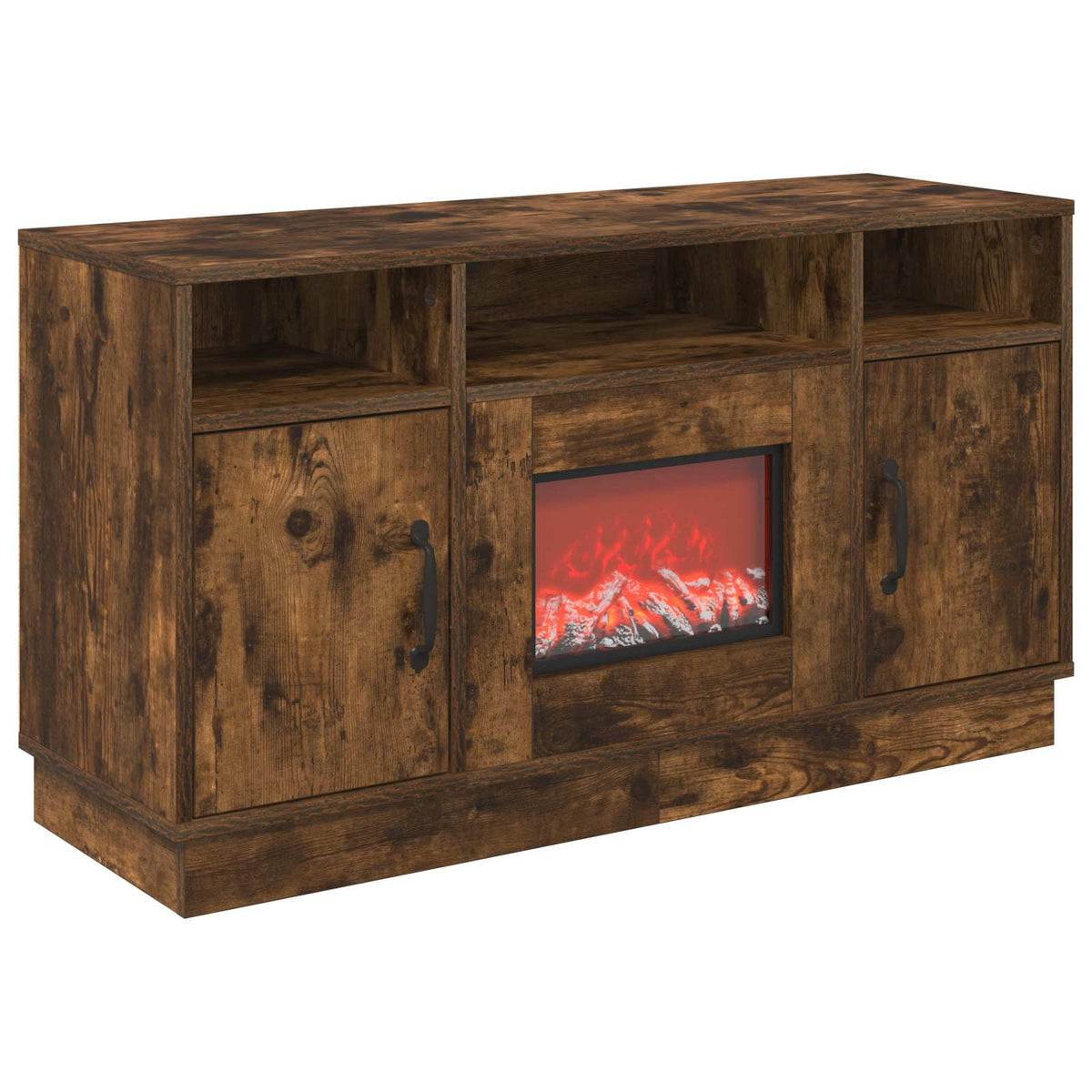 Electric Fireplace Smoked Oak 100 x 33 x 55 cm Engineered wood