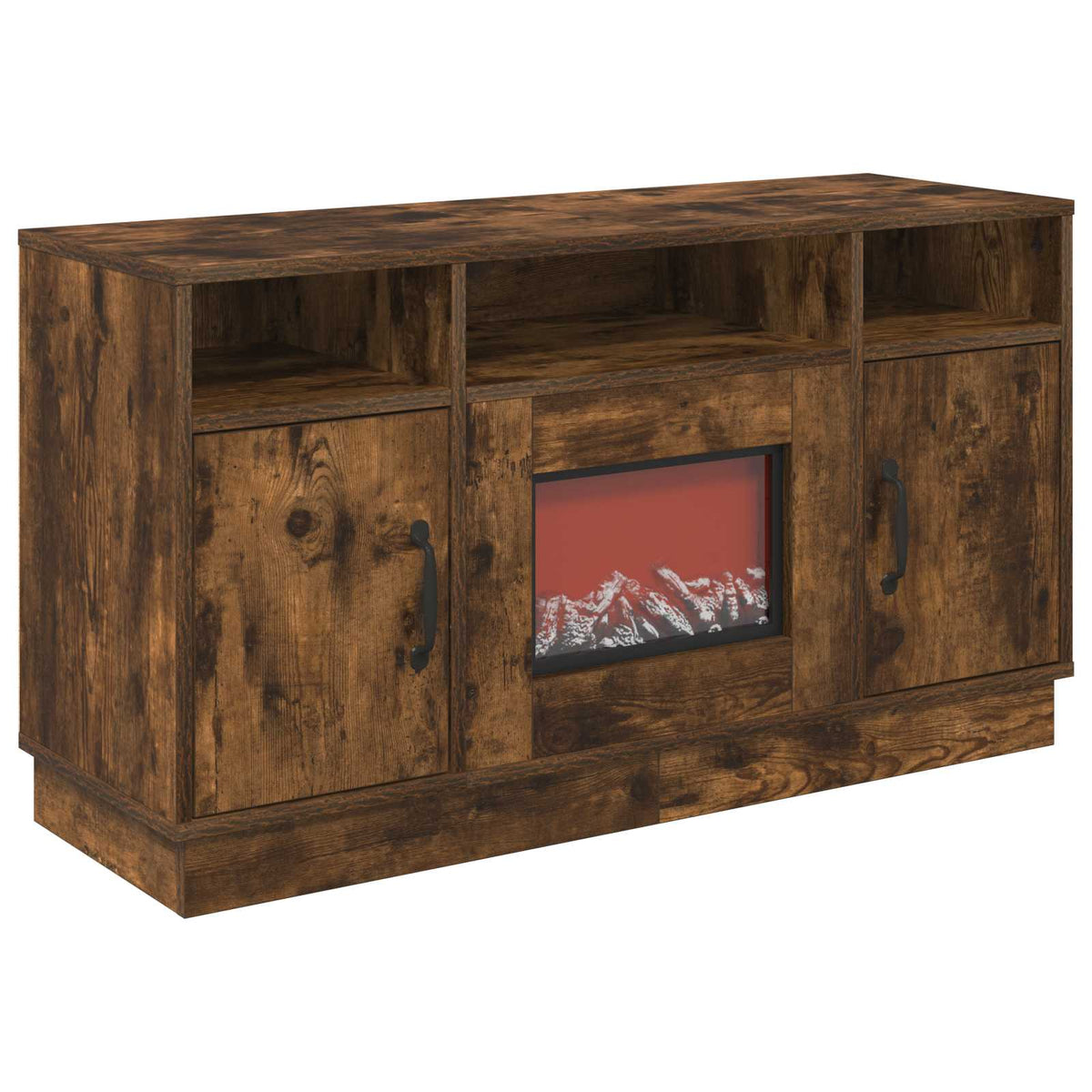 Electric Fireplace Smoked Oak 100 x 33 x 55 cm Engineered wood