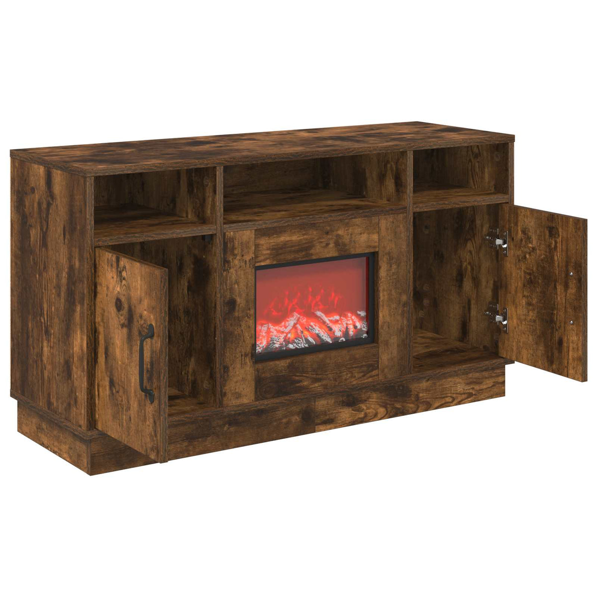Electric Fireplace Smoked Oak 100 x 33 x 55 cm Engineered wood