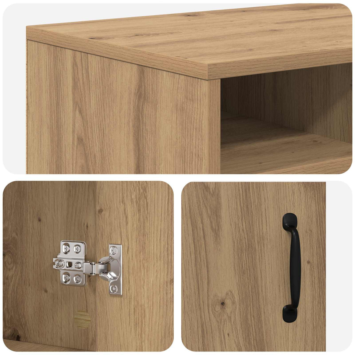 Electric Fireplace Artisan Oak 100 x 33 x 55 cm Engineered wood
