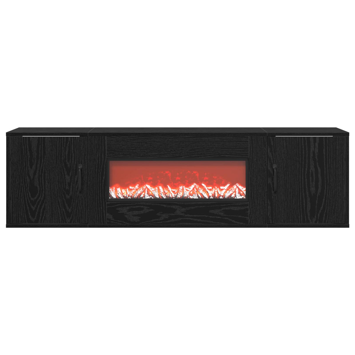 Electric Fireplace Black Oak 140.5 x 30 x 39 cm Engineered wood