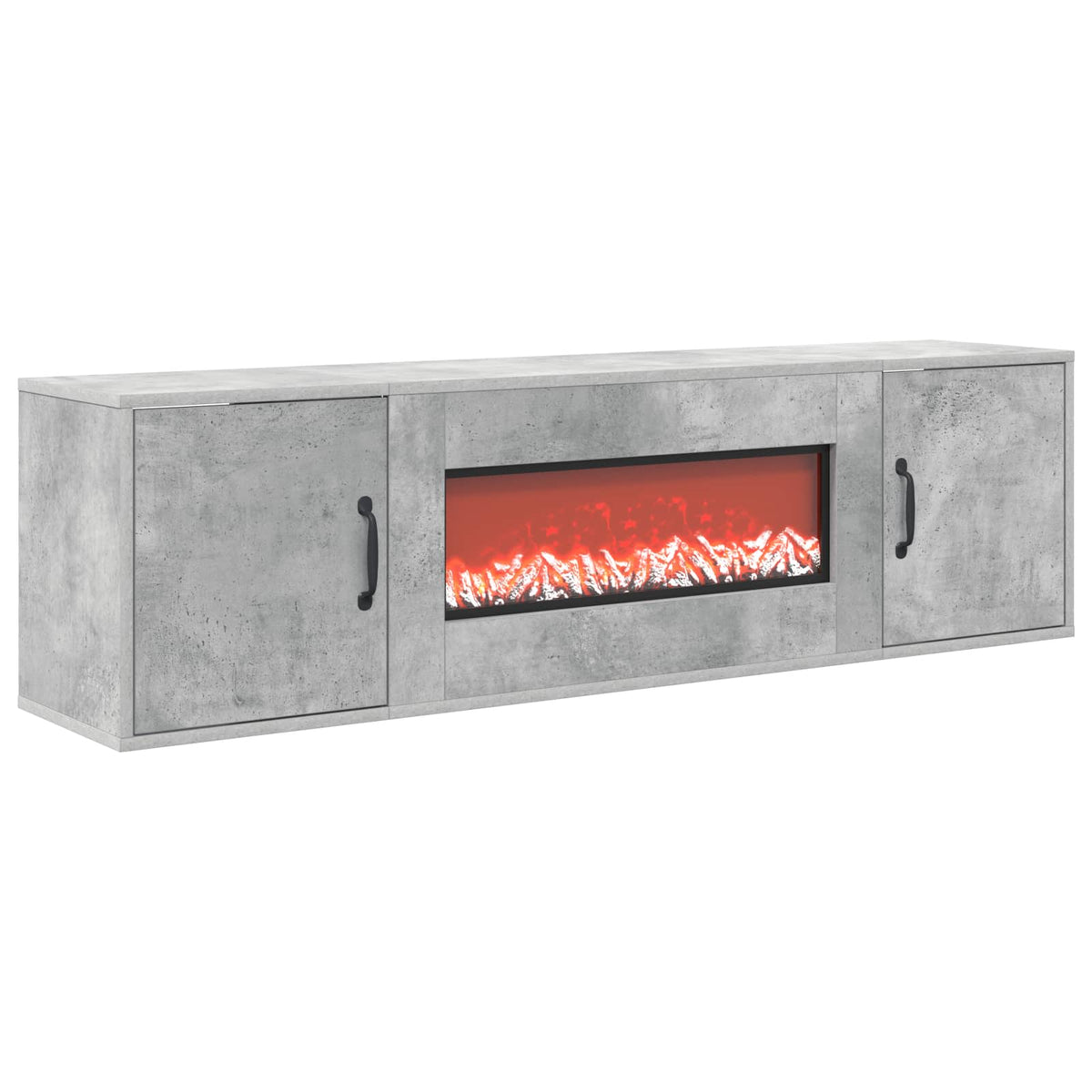 Electric Fireplace Concrete 140.5 x 30 x 39 cm Engineered wood