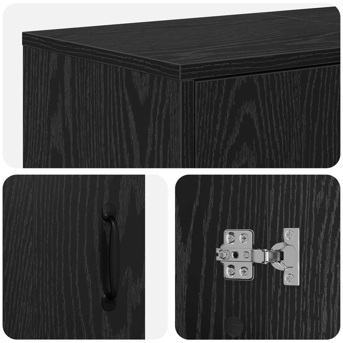 Electric Fireplace Black Oak 155 x 30 x 44 cm Engineered wood