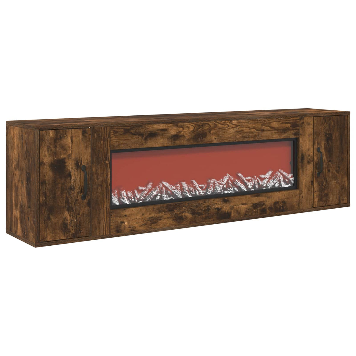 Electric Fireplace Smoked Oak 155 x 30 x 44 cm Engineered wood