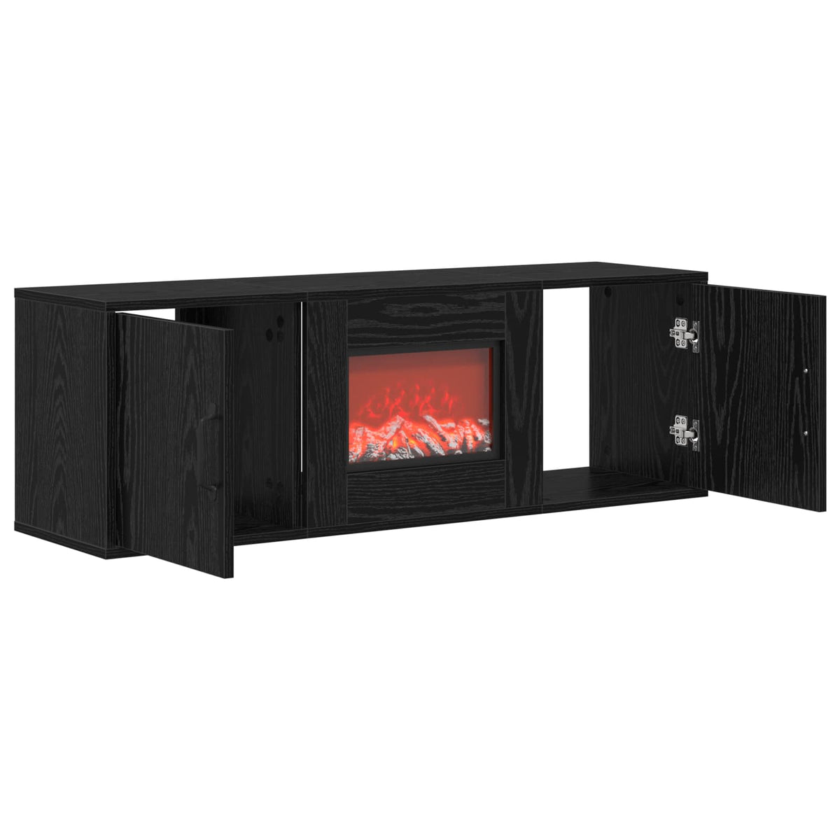 Electric Fireplace Black Oak 110 x 30 x 36.5 cm Engineered wood