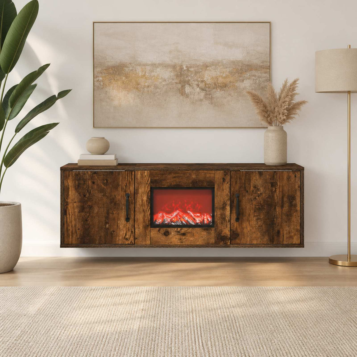 Electric Fireplace Smoked Oak 110 x 30 x 36.5 cm