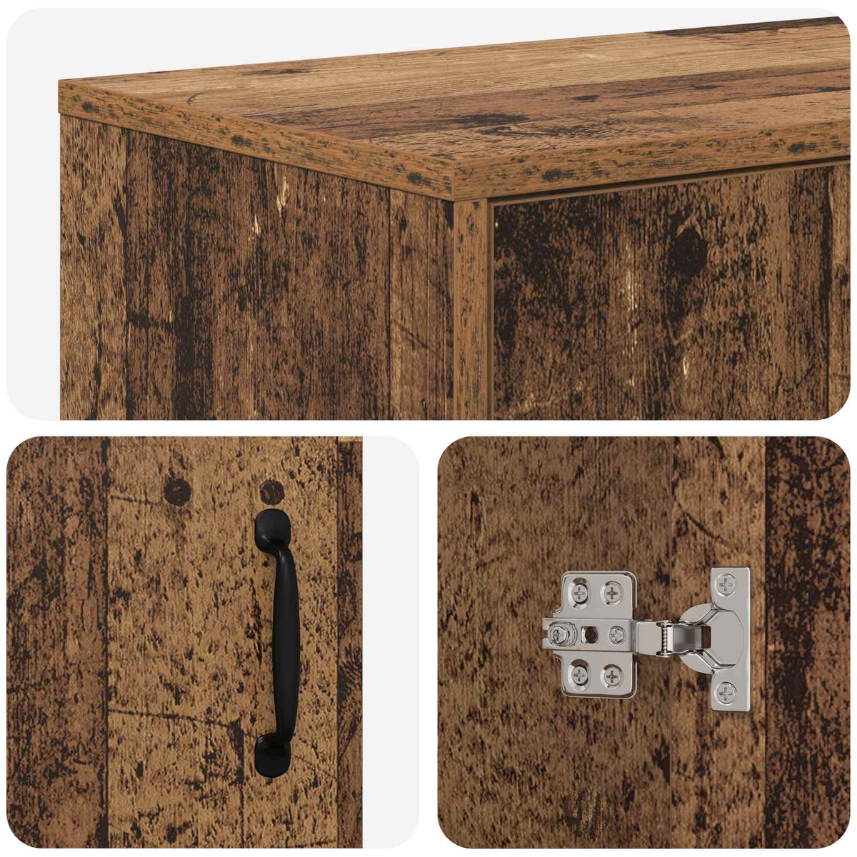 Electric Fireplace Old Wood 110 x 30 x 36.5 cm Engineered wood