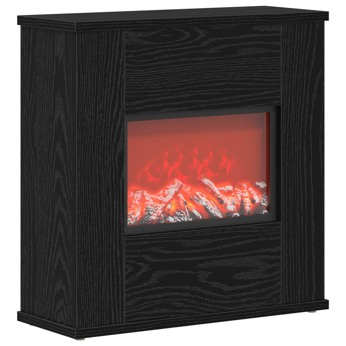 Electric Fireplace Black Oak 47 x 18 x 48 cm Engineered wood