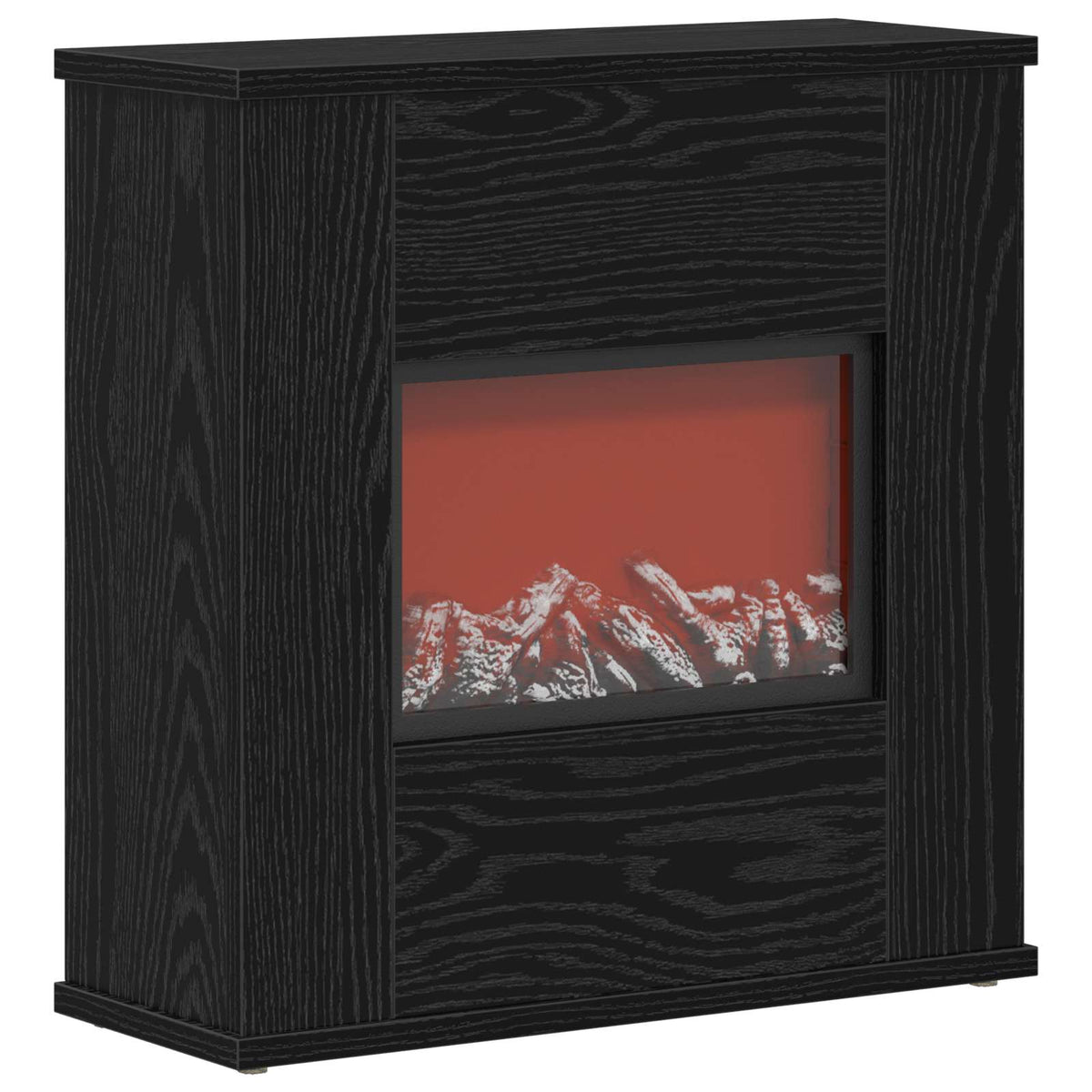 Electric Fireplace Black Oak 47 x 18 x 48 cm Engineered wood