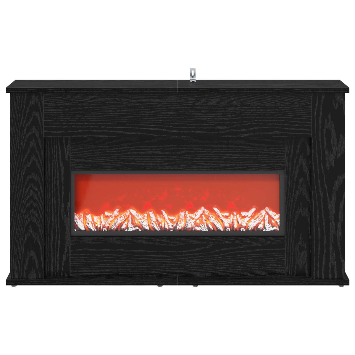 Fireplace with LED Strip Black Oak 92 x 20 x 54 cm