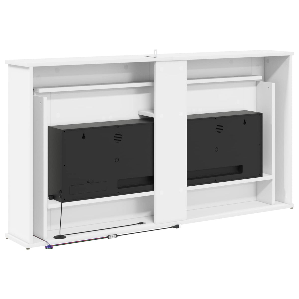 Fireplace with LED Strip White 130 x 20 x 69.5 cm