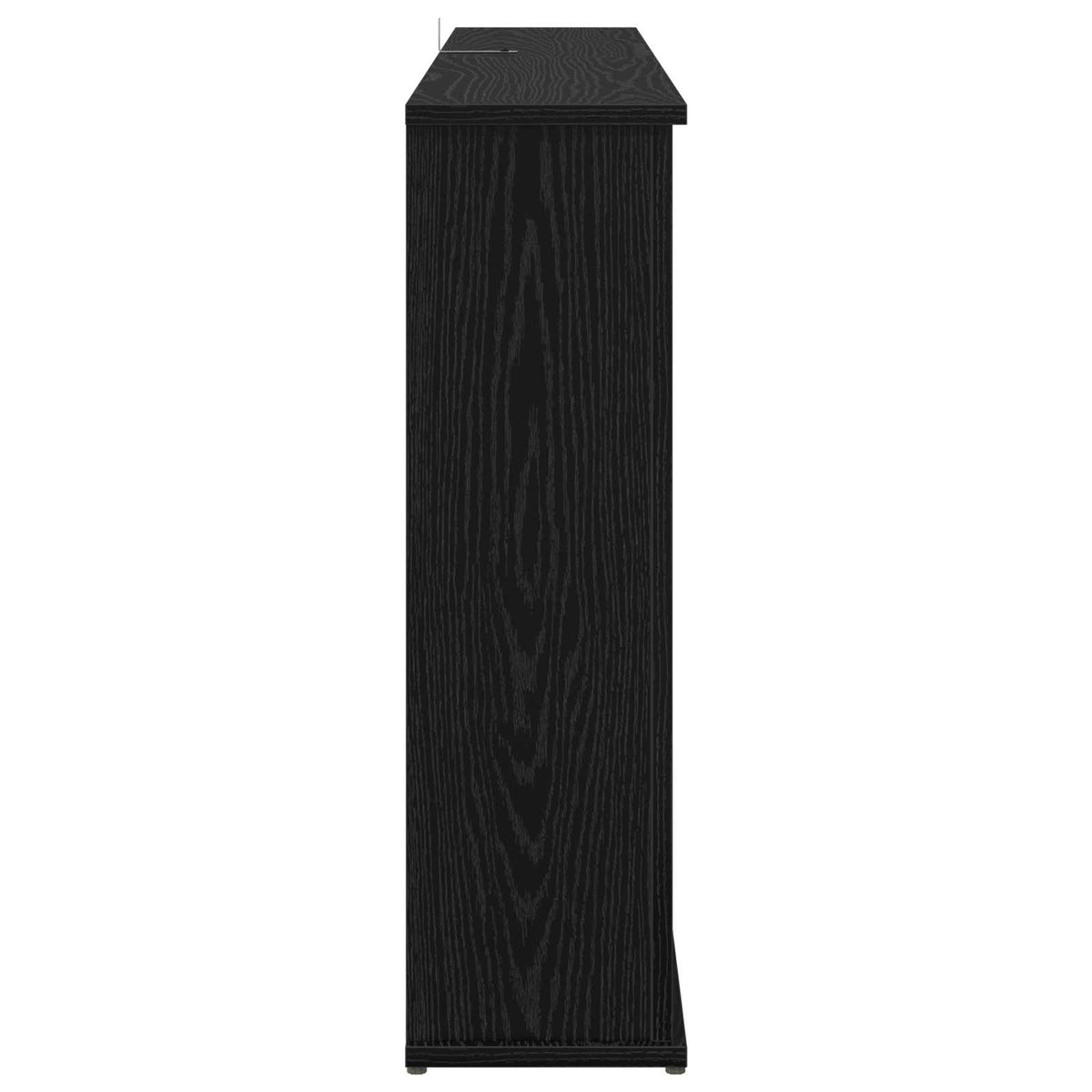 Fireplace with LED Strip Black Oak 130 x 20 x 69.5 cm