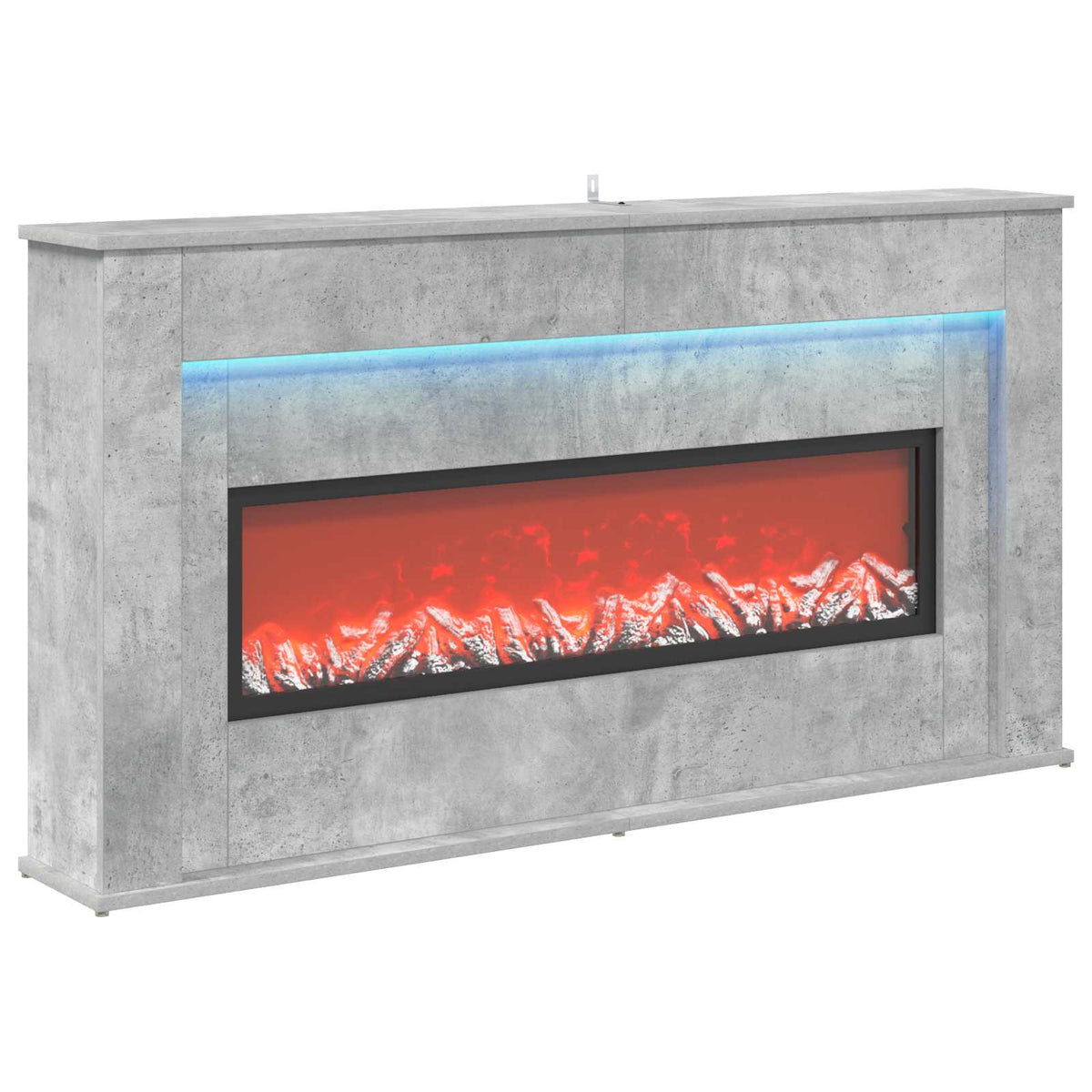 Fireplace with LED Strip Concrete 130 x 20 x 69.5 cm
