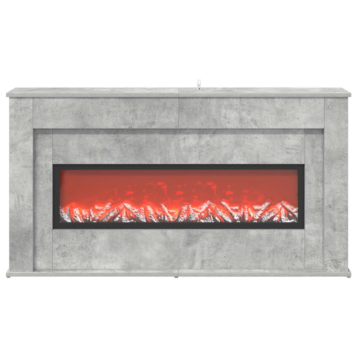 Fireplace with LED Strip Concrete 130 x 20 x 69.5 cm