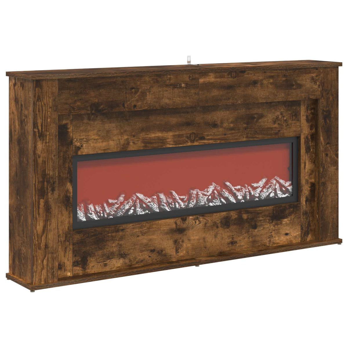 Fireplace with LED Strip Smoked Oak 130 x 20 x 69.5 cm