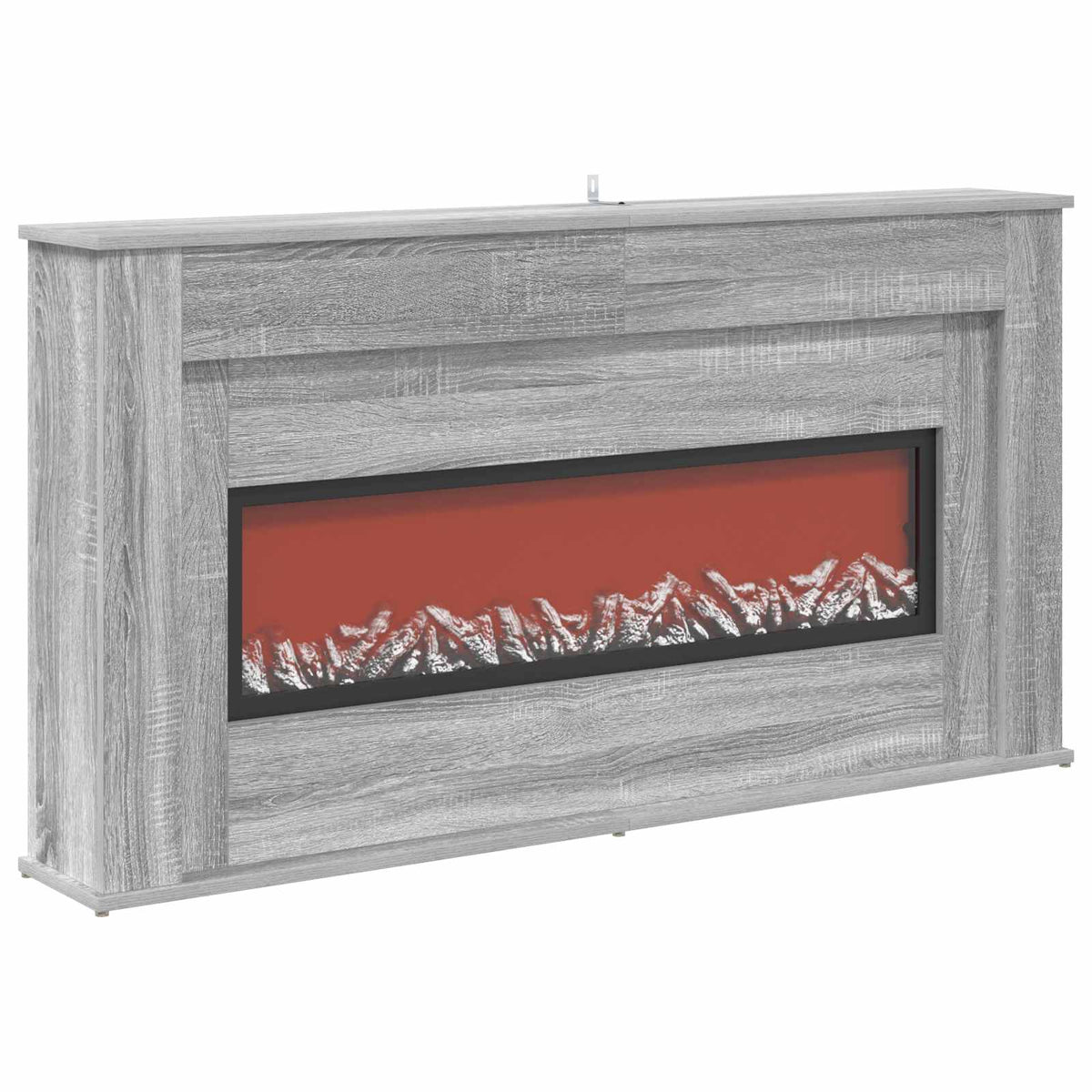 Fireplace with LED Strip Grey Sonoma 130 x 20 x 69.5 cm