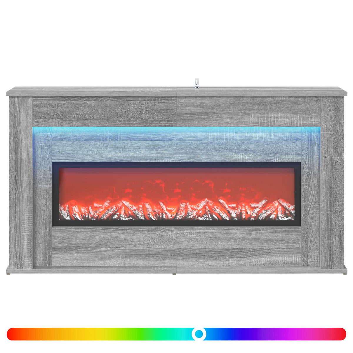 Fireplace with LED Strip Grey Sonoma 130 x 20 x 69.5 cm