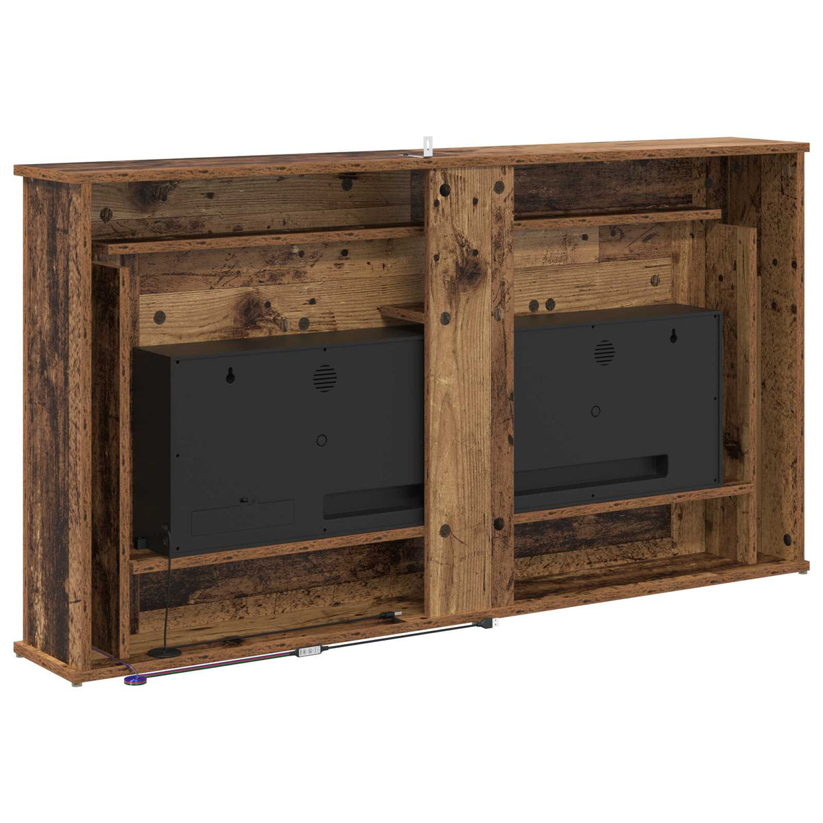 Fireplace with LED Strip Old Wood 130 x 20 x 69.5 cm