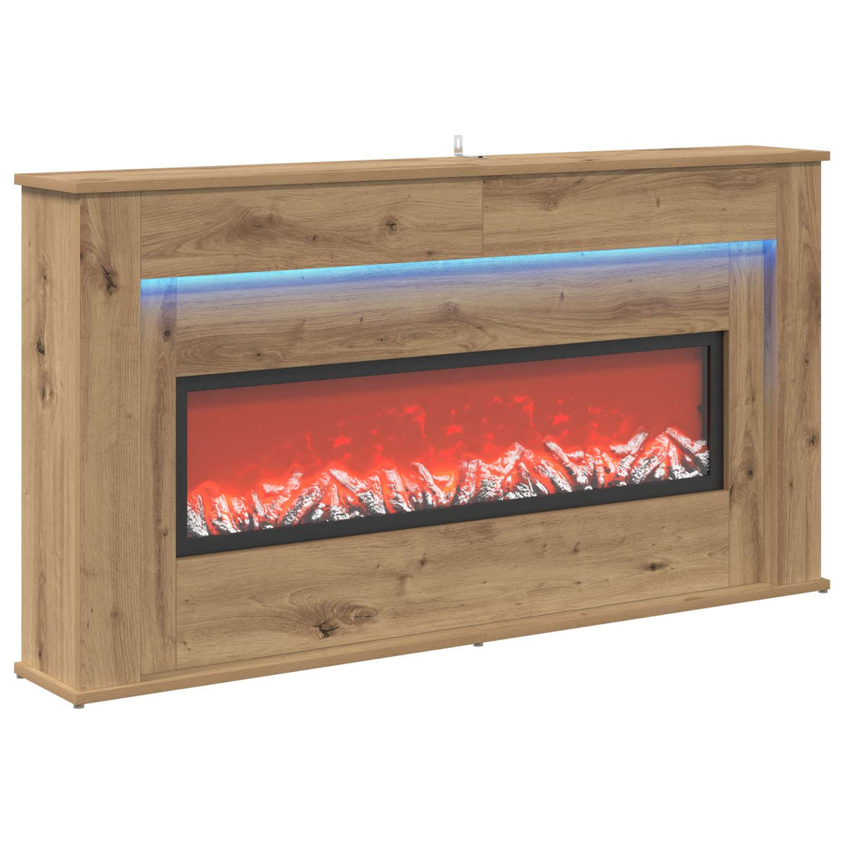 Fireplace with LED Strip Artisan Oak 130 x 20 x 69.5 cm