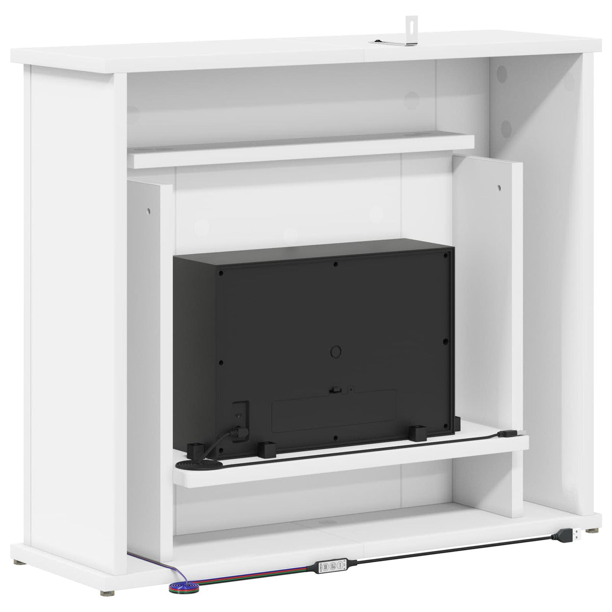 Fireplace with LED Strip White 63 x 20 x 54.5 cm
