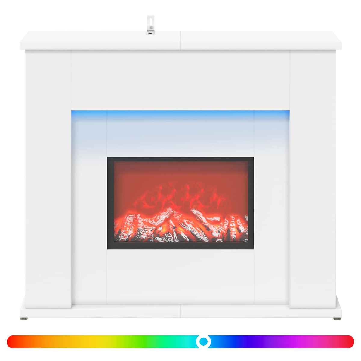 Fireplace with LED Strip White 63 x 20 x 54.5 cm
