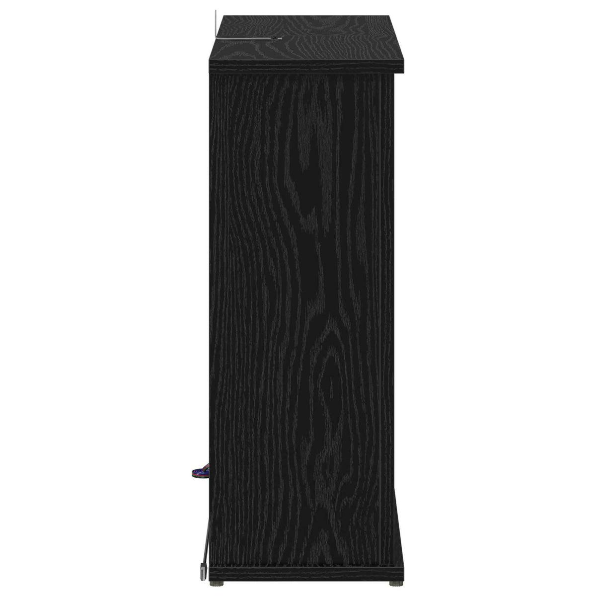 Fireplace with LED Strip Black Oak 63 x 20 x 54.5 cm