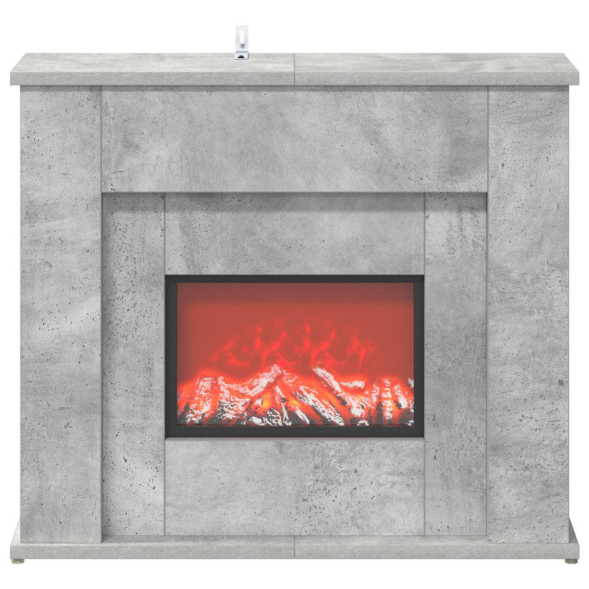 Fireplace with LED Strip Concrete 63 x 20 x 54.5 cm