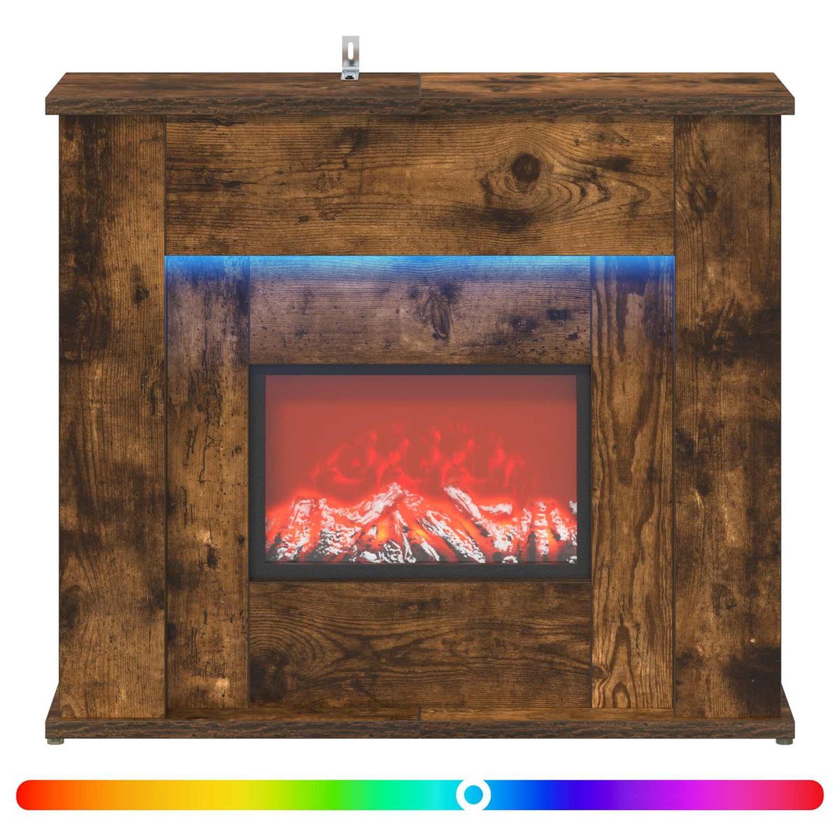 Fireplace with LED Strip Smoked Oak 63 x 20 x 54.5 cm